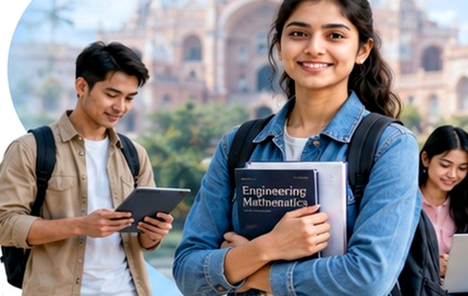 Students on a university campus
